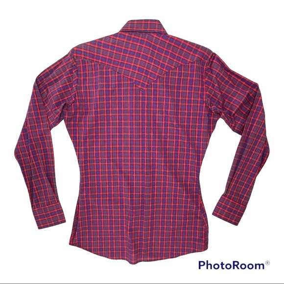 M.L. Leddy’s Plaid Pearl Snap Western Shirt NWT - Picture 2 of 16